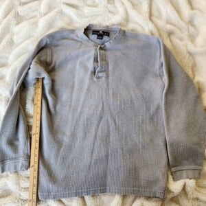 Consensus Gray Long Sleeve Henley Shirt Medium
